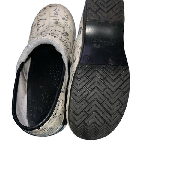 DANSKO Unique French Paris Scripted Women's Mules Cream and Black Women’s 40 9.5 - Picture 4 of 7